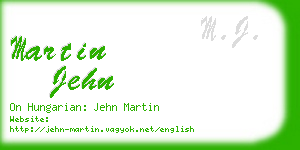martin jehn business card